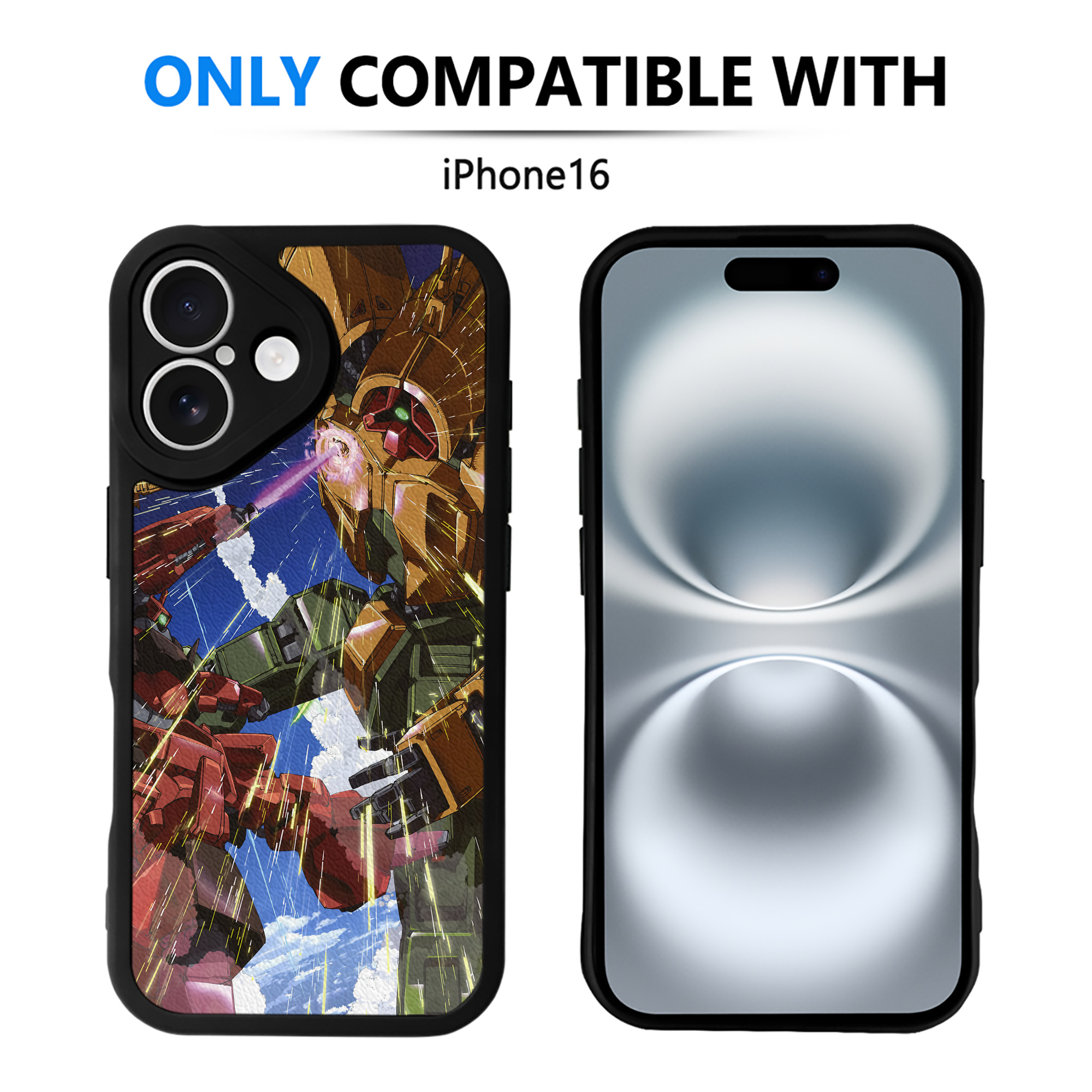 （画像用） 機動戦士ガンダム Mobile Suit Gundam 【iPhone 16シリーズ対応】シリコンスマホケース（レザー調） 材質：シリコン
